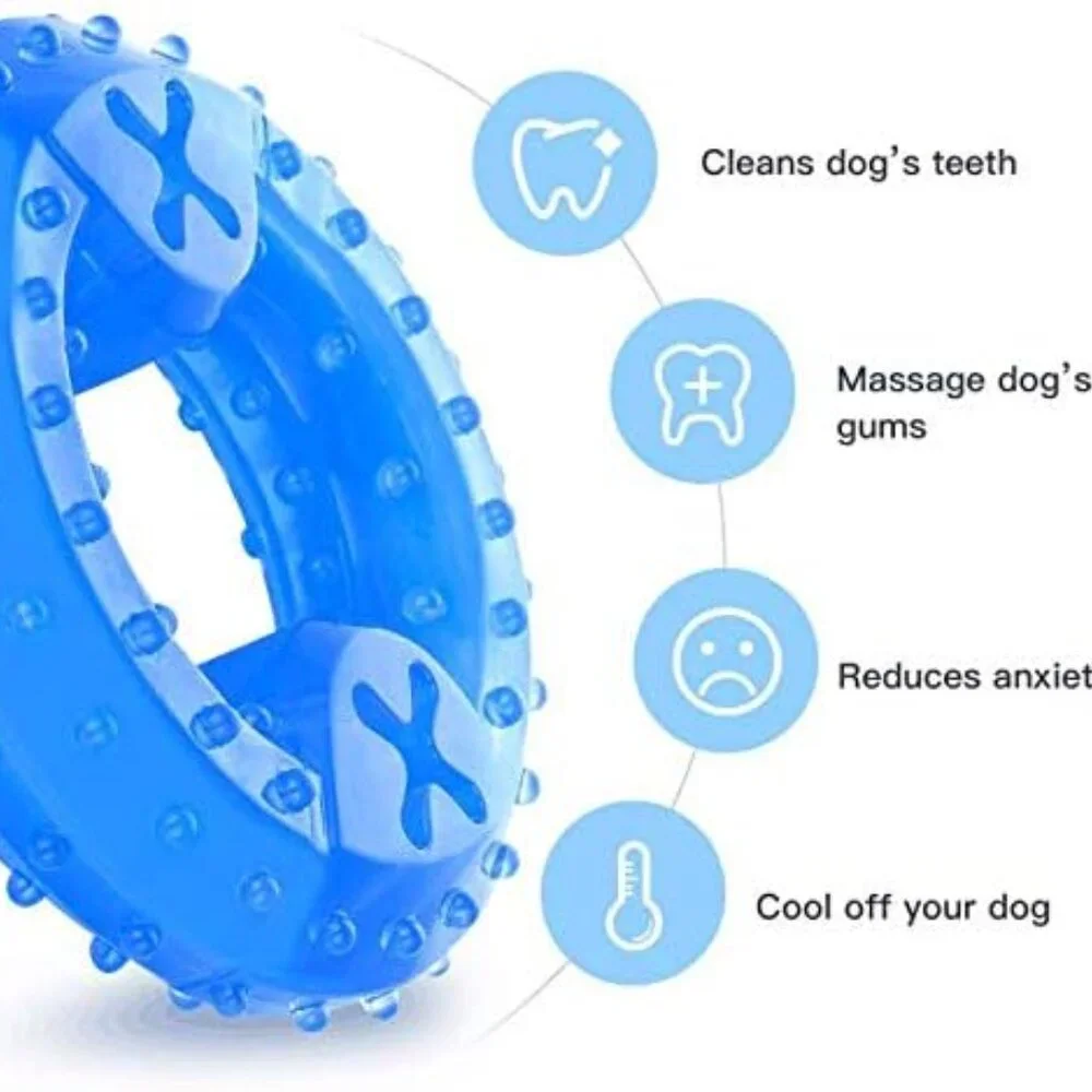 Pet Teether Cooling Chew Toy for Dogs and 2 Puppy KONG Natural Teething Rubber